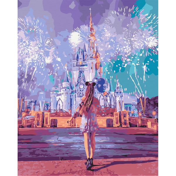 Картина по номерам Люди на картинах - Феєрверк у Діснейленді