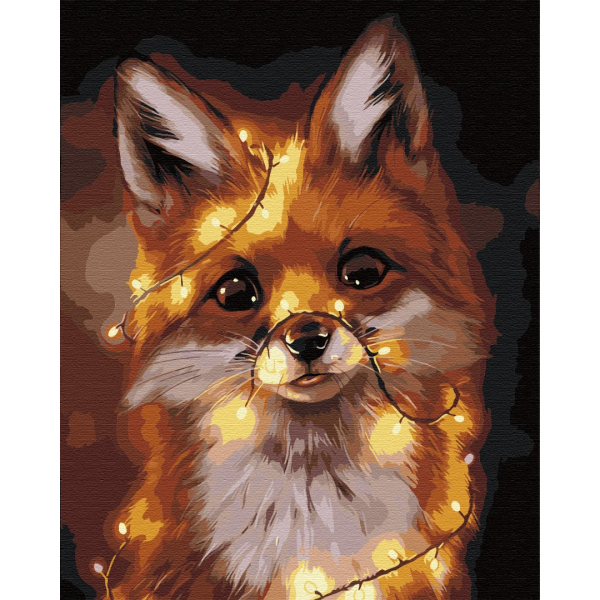 Картина по номерам Тварини, птахи та риби - Лисичка у вогниках