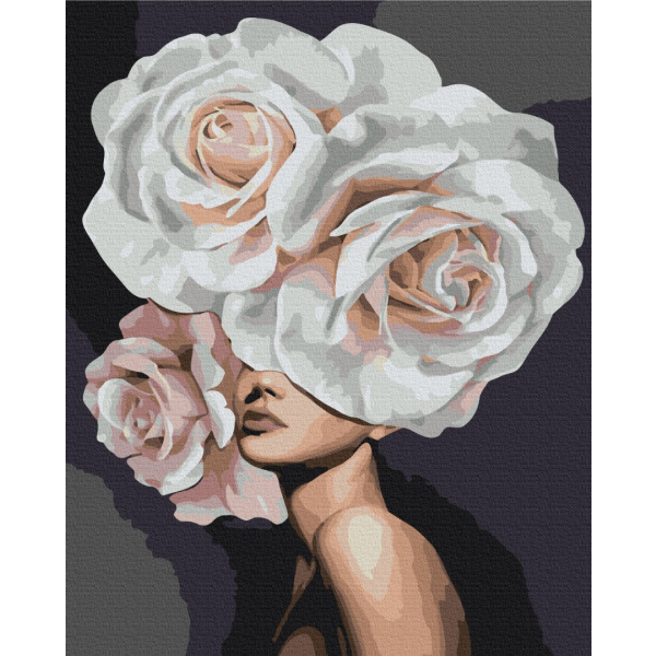 Картина по номерам Люди на картинах - Дівчина розкішна півонія