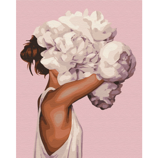 Картина по номерам Люди на картинах - Оберемок піонів