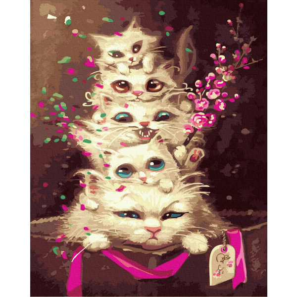 Картина по номерам Тварини, птахи та риби - Емоційні кошенята