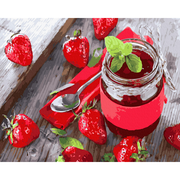 Картина по номерам Натюрморти - Полуничний джем