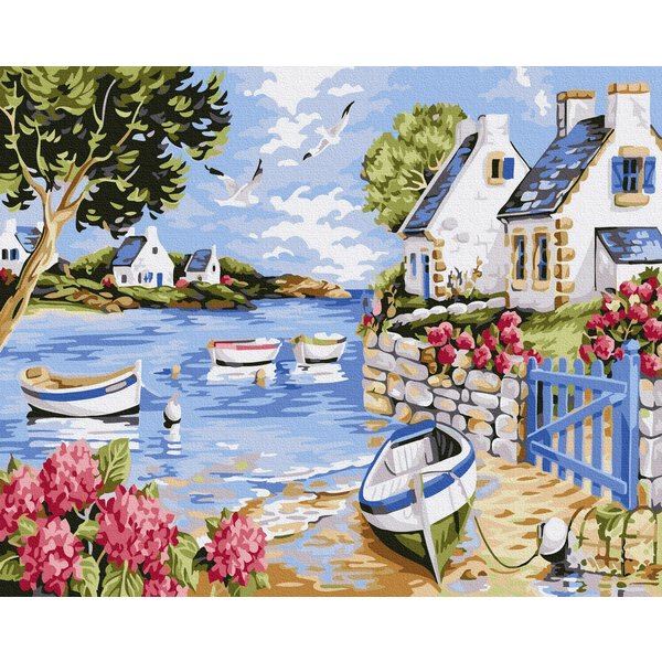 Картина по номерам Пейзажі - Річкові кораблики