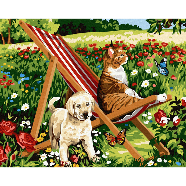 Картина по номерам Тварини, птахи та риби - Дачні улюбленці