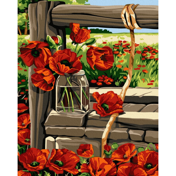 Картина по номерам Природа - Польові маки