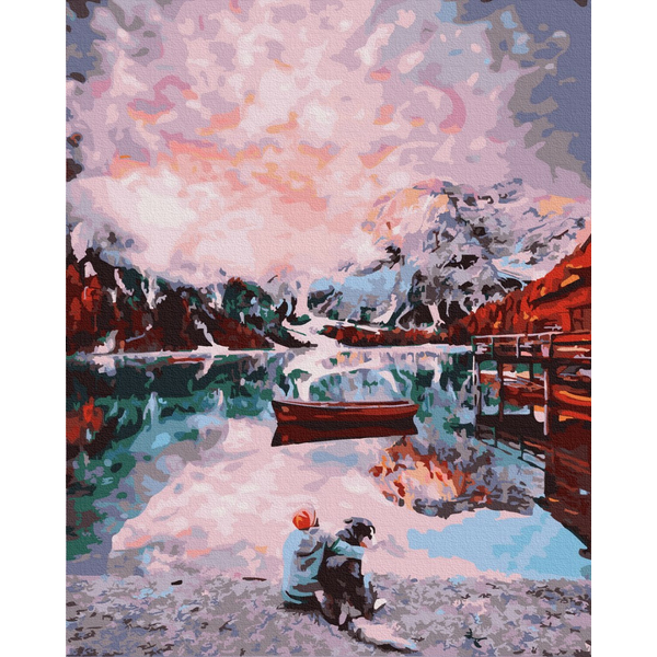 Картина по номерам Пейзажі - Друзі на озері