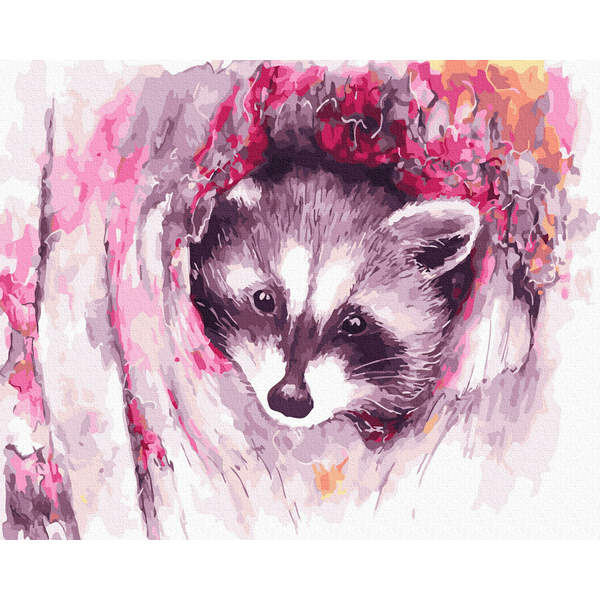 Картина по номерам Тварини, птахи та риби - Милий єнотик