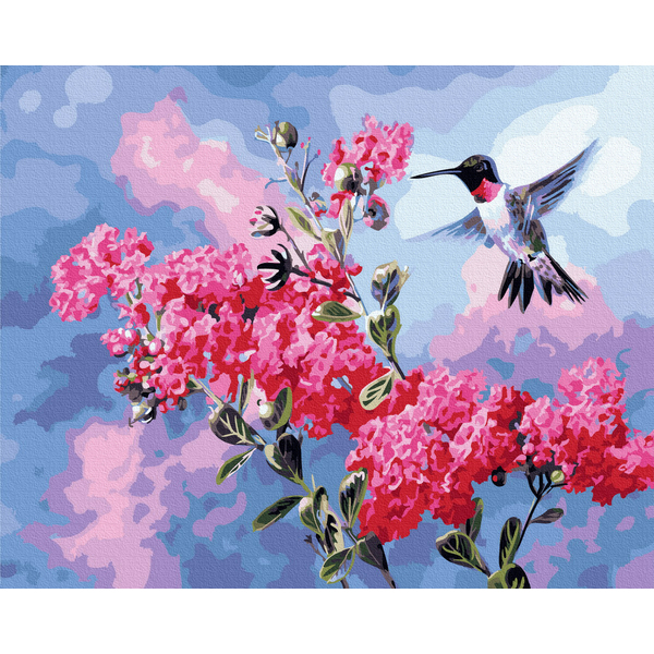 Картина по номерам Тварини, птахи та риби - Колібрі в цвіту