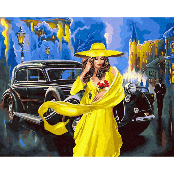 Картина по номерам Люди на картинах - Дама в жовтому
