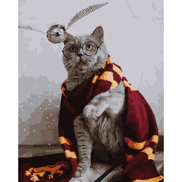 Картина по номерам Преміум картини - Котик ловець снітчу