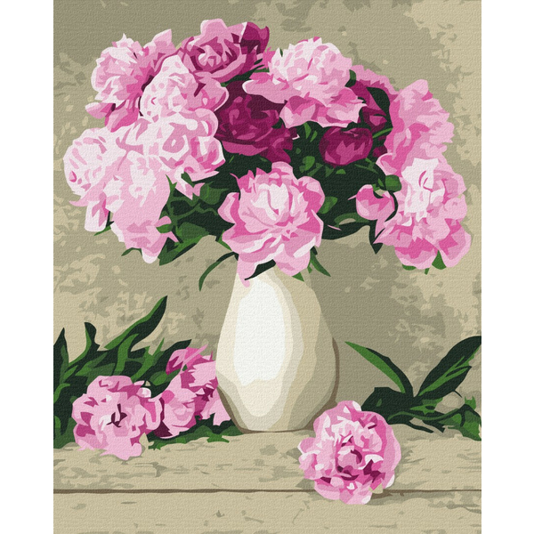 Картина по номерам Квіти - Нежные пионы