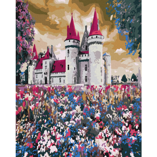 Картина по номерам Пейзажі - Замок в польових квітах