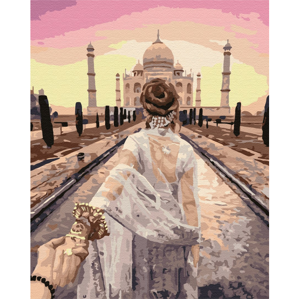 Картина по номерам Люди на картинах - Слідуй за мною: Тадж-Махал