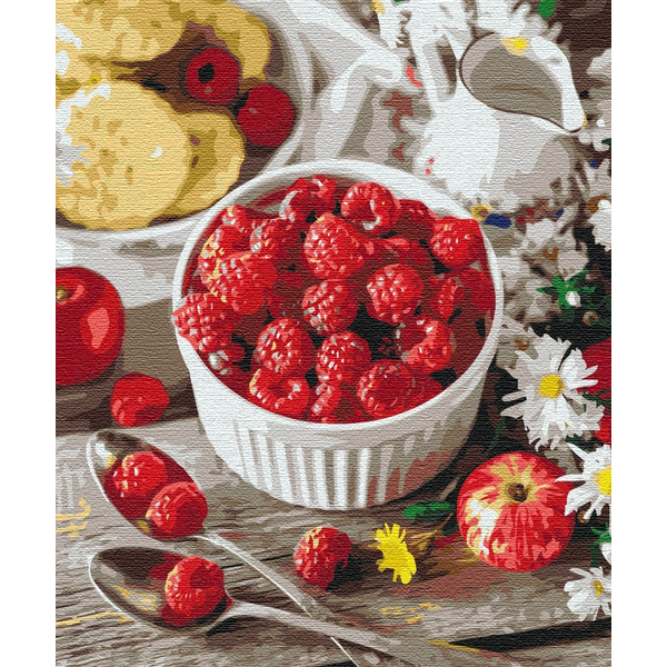 Картина по номерам Натюрморти - Малиновый перекус