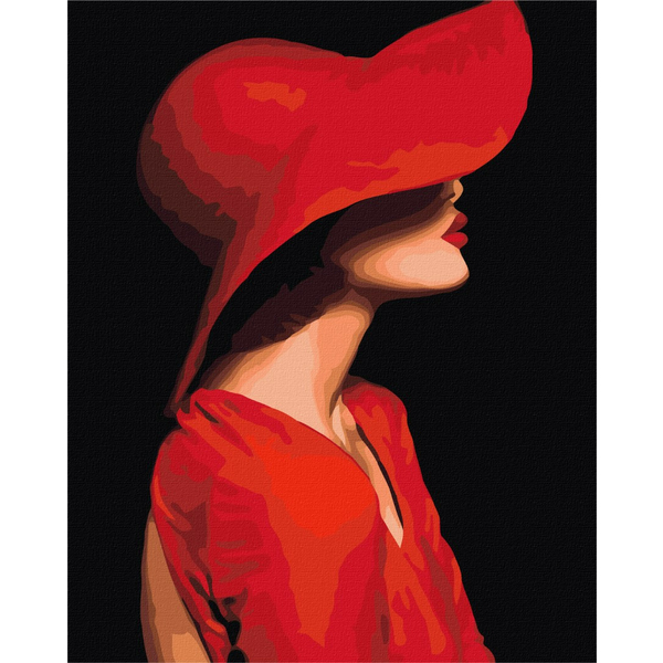 Картина по номерам Люди на картинах - Незнайомка в червоному