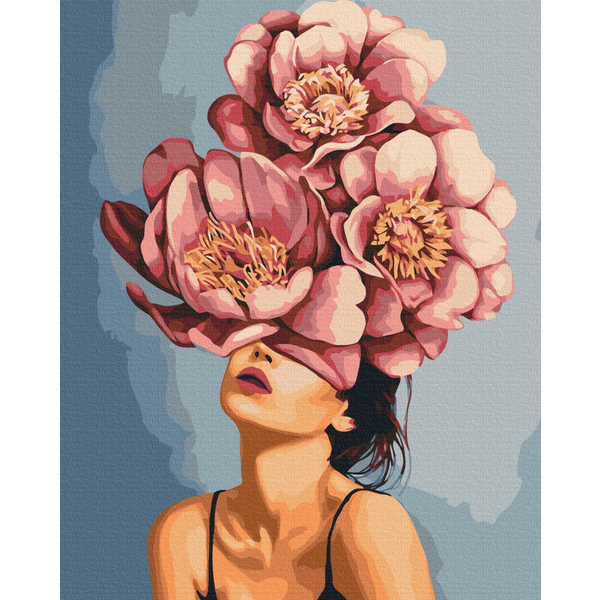 Картина по номерам Люди на картинах - Девушка в цветущих пионах © Mykhailyshyna Daria