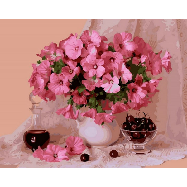 Картина по номерам Преміум картини - Цвітіння і вишні