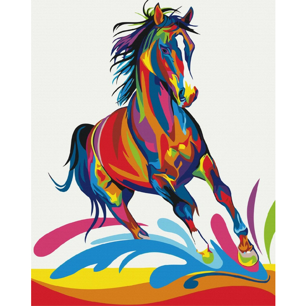 Картина по номерам Поп Арт - Райдужний кінь