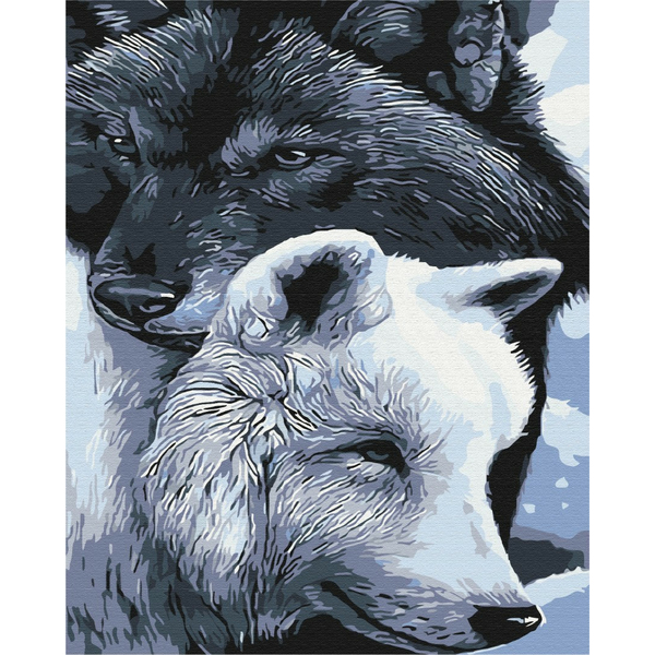 Картина по номерам Тварини, птахи та риби - Вовки добра та темряви