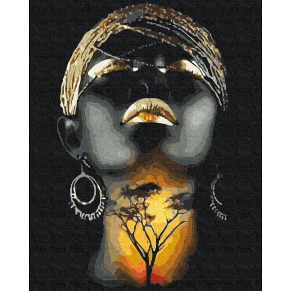 Картина по номерам Люди на картинах - Портрет в позолоті