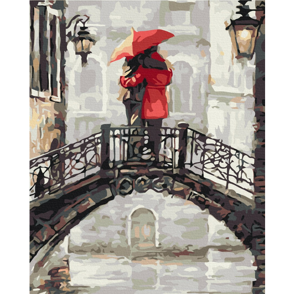 Картина по номерам Люди на картинах - Закохані під дощем