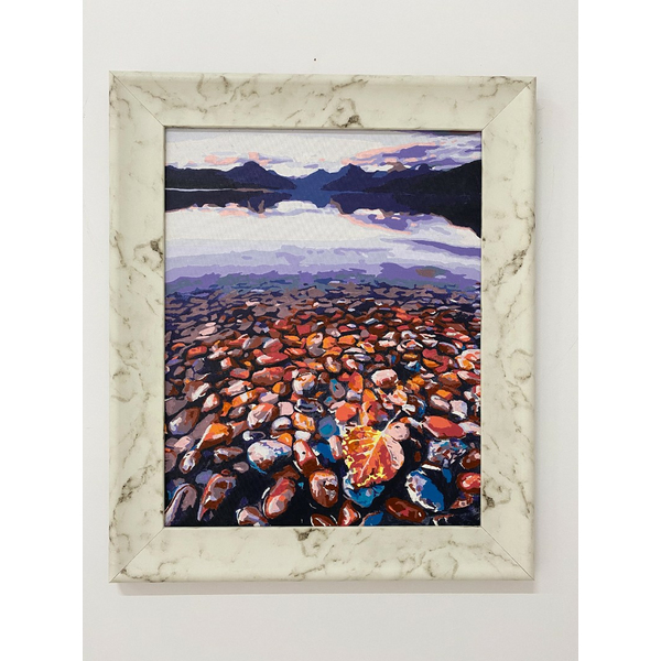 Багетні рами - Багетна рамка (білий мармур, 6,6 см) 40х50