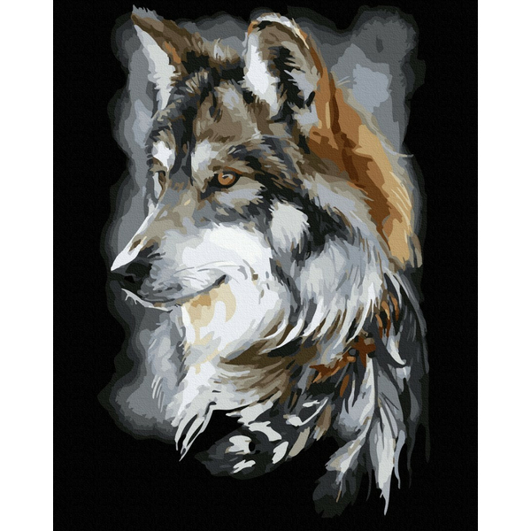 Картина по номерам Тварини, птахи та риби - Вовчий профіль