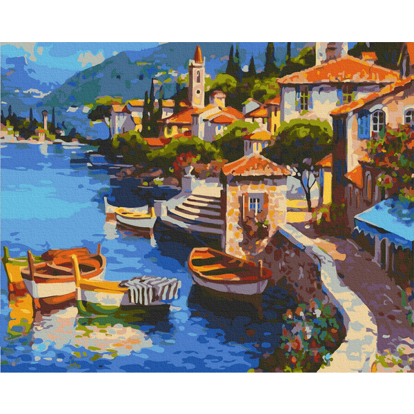 Картина по номерам Репродукції художників - Приморське містечко. Анатолій Метлан