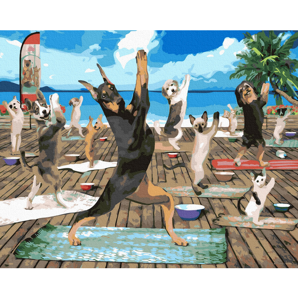 Картина по номерам Тварини, птахи та риби - Собача йога