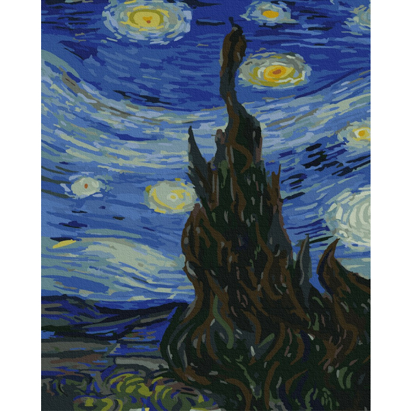 Картина по номерам Репродукції художників - Зоряна ніч. Ван Гог. Триптих 1