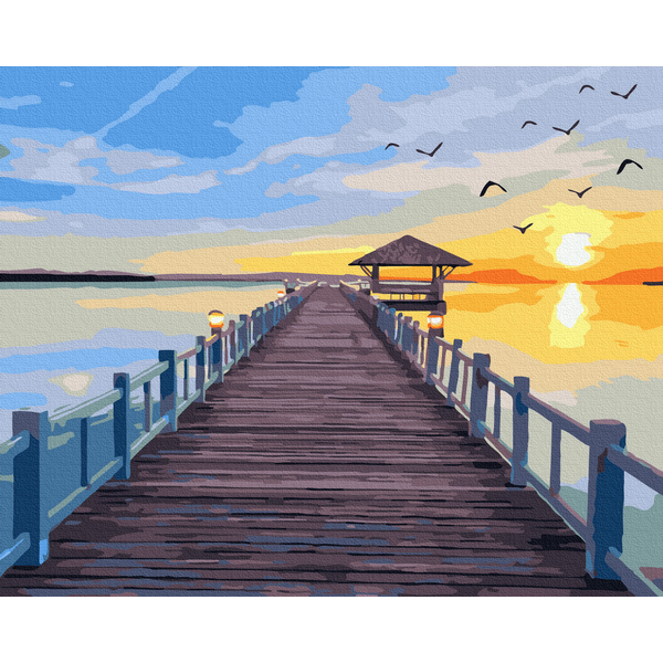 Картина по номерам Пейзажі - Місточок у захід