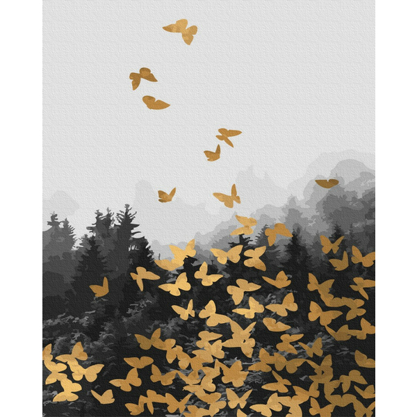 Картина по номерам Абстракції - Лісове золото