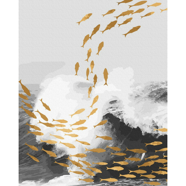 Картина по номерам Абстракції - Морське золото