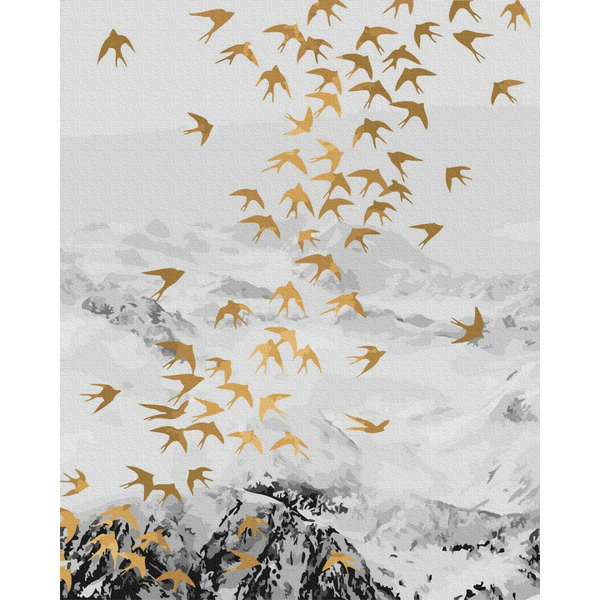 Картина по номерам Абстракції - Гірське золото