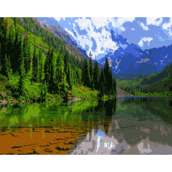 Картина по номерам Природа - Тиха гірська гладь