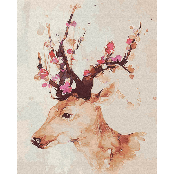 Картина по номерам Тварини, птахи та риби - Квітучий олень