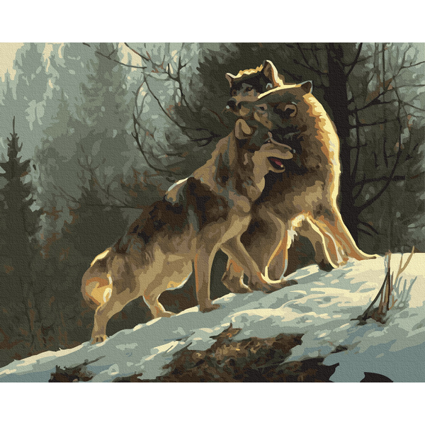 Картина по номерам Тварини, птахи та риби - Брати-вовки