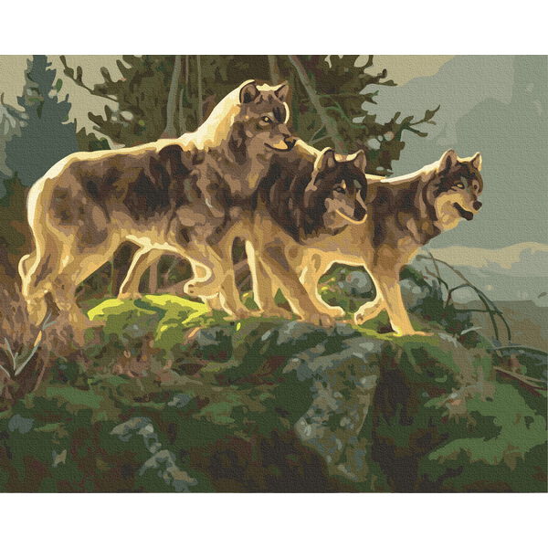 Картина по номерам Тварини, птахи та риби - Братство вовків