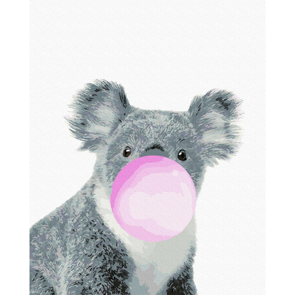 Картина по номерам Тварини, птахи та риби - Коала з бабл-гам