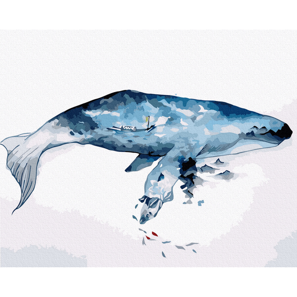 Картина по номерам Абстракції - Синій кит