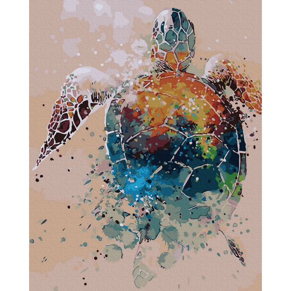 Картина по номерам Абстракції - Вітражна черепаха