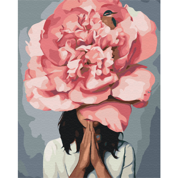 Картина по номерам Авторські колекції - Дівчина рожевий піон