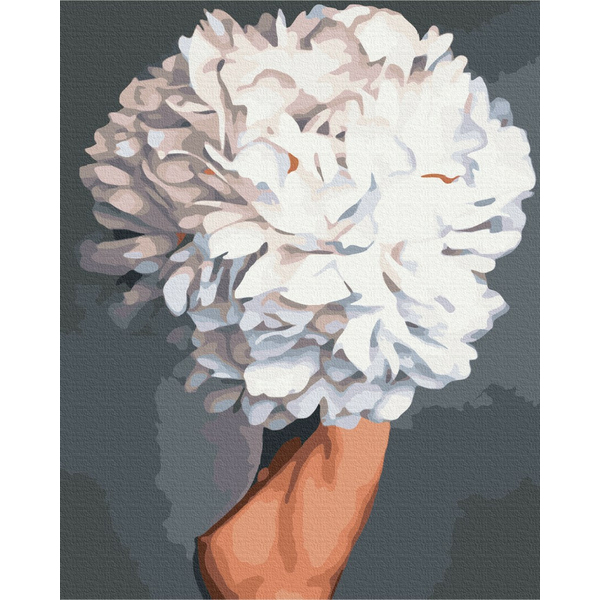 Картина по номерам Абстракції - Дівчина білий піон