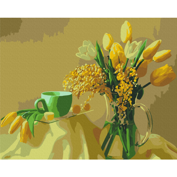 Картина по номерам Квіти - Жовті тюльпани