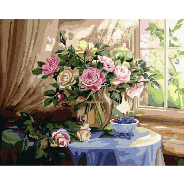 Картина по номерам Квіти - Натюрморт з чорницею