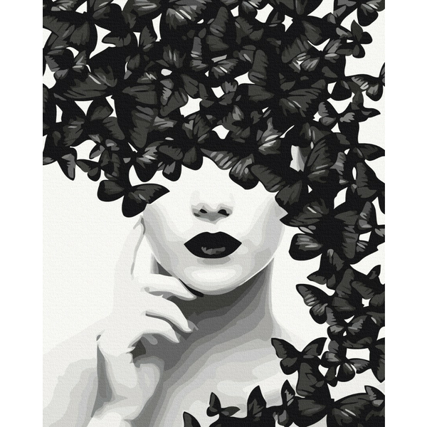 Картина по номерам Люди на картинах - Загадка бабочек