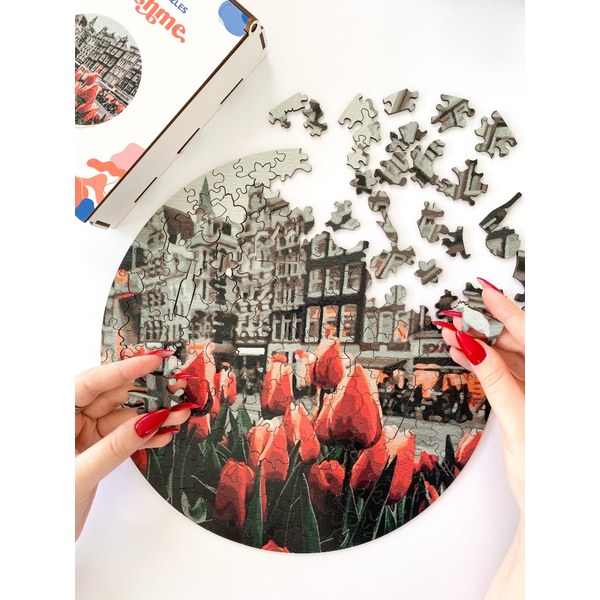 Дерев’яні пазли (281) - Тюльпани Амстердаму (Розмір L)