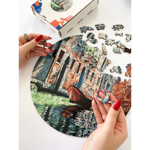 Дерев’яні пазли (281) - Гондола на каналі Венеції (Розмір S)