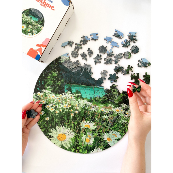 Дерев’яні пазли (281) - Ромашки біля гір (Розмір M)