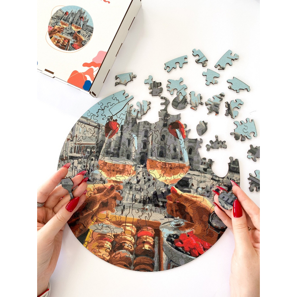 Дерев’яні пазли (281) - Сніданок в Мілані (Розмір L)